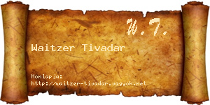 Waitzer Tivadar névjegykártya